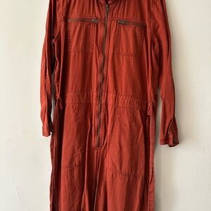Lucky Brand Red Utility Jumpsuit with Long Sleeves